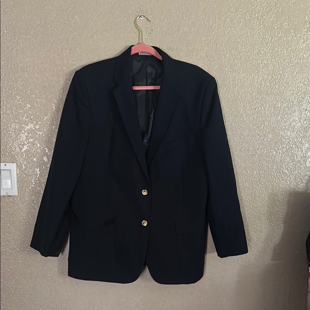 Louis Martin golf button s Classic Black Blazer with Gold Buttons